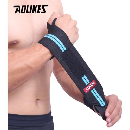 AOLIKES 1PCS Wrist Support Gym Weightlifting Training Weight Lifting Gloves Bar Grip Barbell Straps Wraps Hand Protection