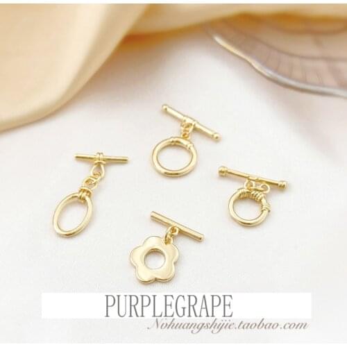 18k gold color preservation OT buckle bracelet buckle hand-made necklace buckle head diy jewelry accessory connection buckle