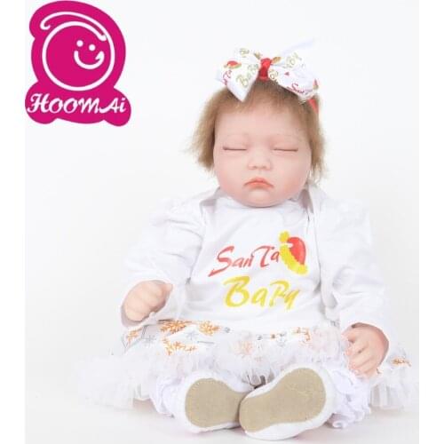 22"55CM Alive Bebe Reborn Baby Doll Cloth Body Newborn Realistic Fashion Sleepy Baby Doll Toy For Childrens Day Kids Xmas Gift