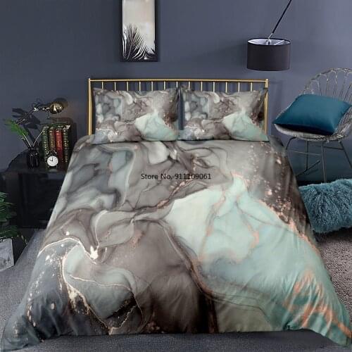 Luxury Colorful Bedding Set Marble Reactive Printed Duvet Cover Set with Pillowcase Quilt Cover 2/3 Pcs Adult Home Textiles