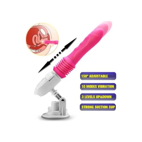 New Up And Down Movement Sex Machine Female Dildo Vibrator Adult Sex Toys For Women Han-Free Automatic Penis Withe Sucttion Cup