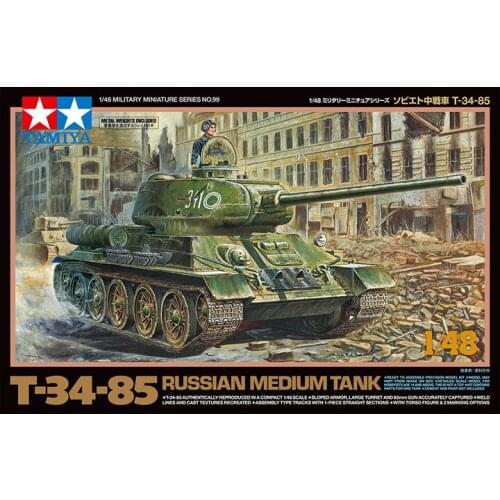 Tamiya Assembly Model 1/48 Soviet T-34/85 Medium Tank Military Toy Model Hobby 32599