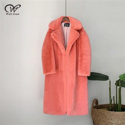 High Quality Faux Mink Fur Coat Women Winter Faux Fur Jacket Ladies Luxury Lapel Long Plush Coat Female Thick Warm Teddy Coat
