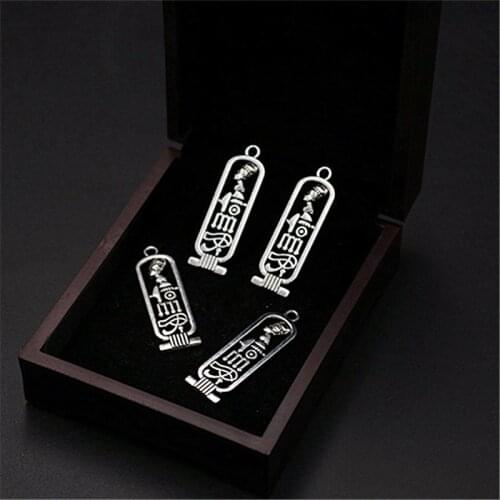 WKOUD 8pcs Silver Plated Cleopatra Monument Charm Earrings Necklace DIY Metal Jewelry Alloy Pendants A1120