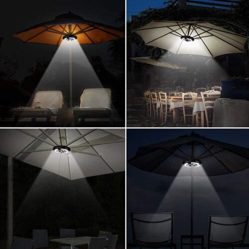 Patio Umbrella Pole Lights 3 Lighting Modes Cordless 24 LED for Garden Backyard Outdoor JW