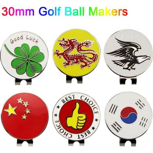 1.18' 30mm Golf Ball Markers with Hat Clips for Men Women Golfer, Removable Attaches Easily to Golf Cap Premium Gifts magnetic