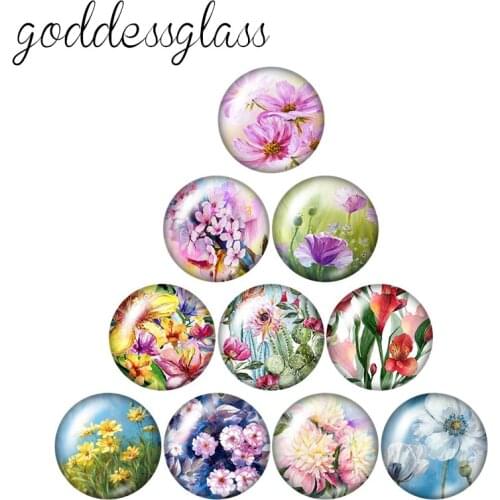 New Drawings Flowers Daisy Patterns Beauty 10pcs 12mm/16mm/18mm/25mm Round photo glass cabochon demo flat back Making findings