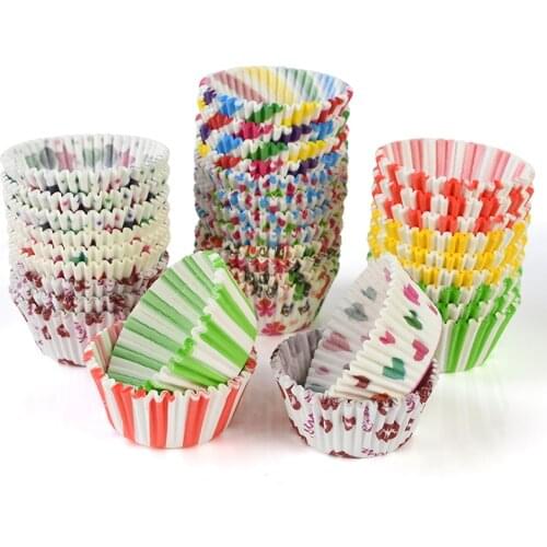 100Pcs/lot Floral Printed Cupcake Paper Liners Muffin Cases Cake Forms Baking Tray Kitchen Accessories Pastry Mold Decor Tools