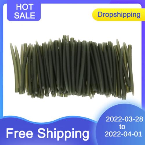 100PCS Terminal Carp Fishing Anti Tangle Sleeves Connect with Fishing Hook Rubber Tip Tube Positioner Terminal Fishing Tackles