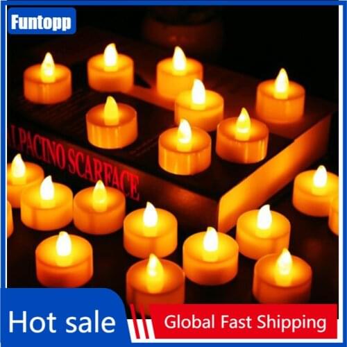 12Pcs New Battery Operated LED Tea Lights Candles Home Decoration Flameless Weeding birthday Decor