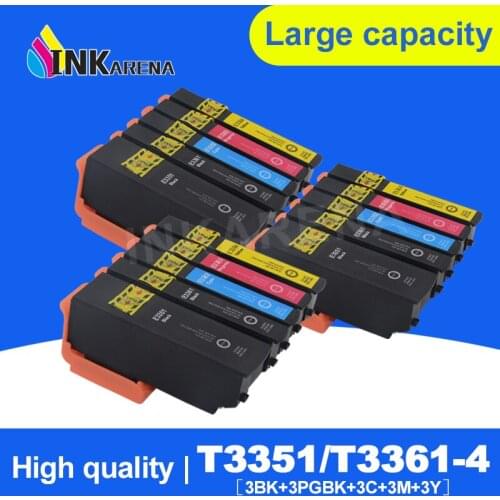 15 Pcs T3351 T3361 - T3364 Printer Ink Cartridge for Epson T33 33XL XP 530 XP 540 XP 630 XP 635 XP-640 XP-645 XP-830 XP-900 Chip