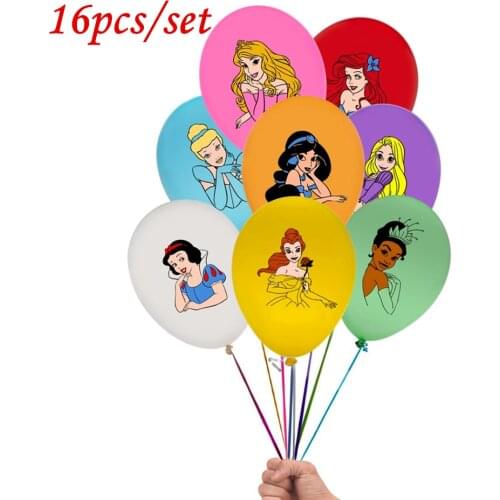 16pcs Frozen princess latex balloons confetti latex balls Baby shower birthday party decorations kids toys girl gift