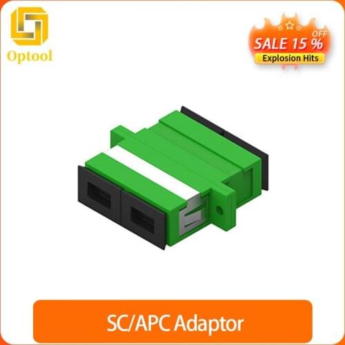 50PCS SC/APC Adaptor New SC Female Fiber Optic Duplex Single Mode SC Flange with Flange Plastic Fiber Coupler