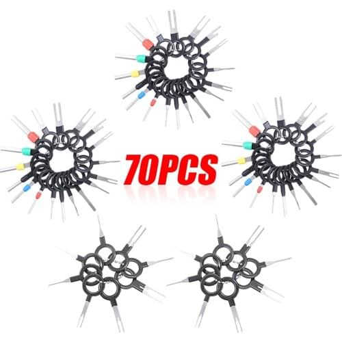 70pcs 0.8-3mm Car Auto Terminal Removal Casing Tool Kit Wire Plug Connector Extractor Puller Single Needle Double Pin Extractor