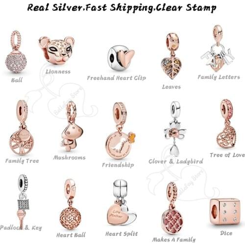 925 Sterling Silver Family Letters Pendants Family Tree Charms Fits Pdoras Bracelets Necklaces DIY Jewelry Beads