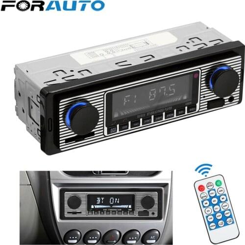 Bluetooth Wireless Audio FM MP3 Multimedia Player TF USB AUX Support Vintage 12V Car Radio Stereo In-dash