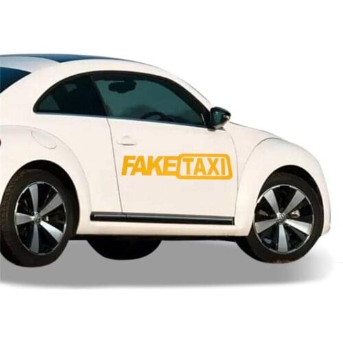 Car Sticker FAKE TAXI JDM Drift Turbo Race Auto Funny Vinyl Decal Sticker 21cm(length)*6 Cm(width) Glue Sticker Vehicle Logo