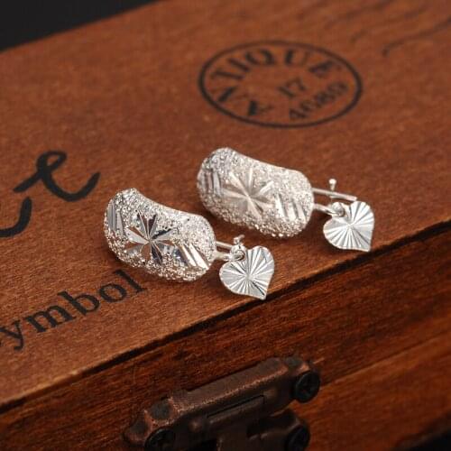 Bangrui silver love Earrings for Women silver Color lJewelry,Ethiopian/Arab/Brazilian/Africa/Middle East/Nigeria earrings gift