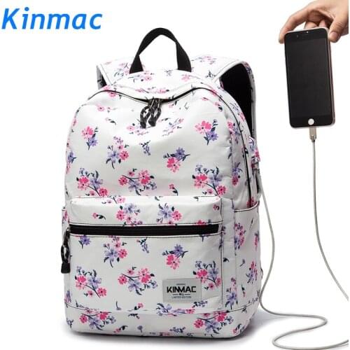 Brand Kinma Backpack Laptop Bag 15",15.6 Inch,Pink Flower Shoulder Compute Bag For Macbook 15.4, Business, School, DropShip F163