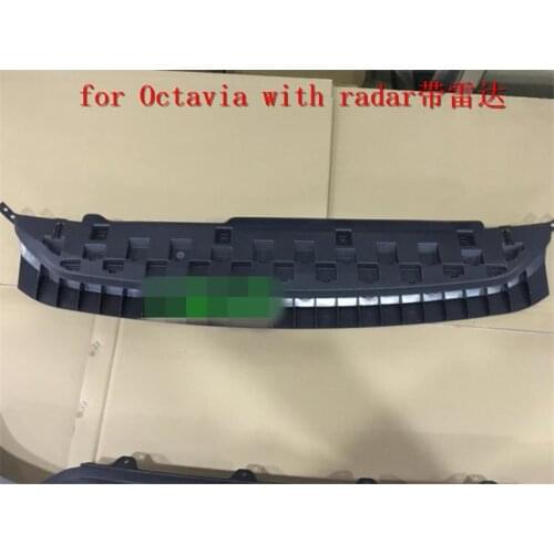 For with radar Black PP Front+Rear Bumper Diffuser,Auto Car rear lip with chrome line for skoda Octavia 4dr or 5dr 2015-2017