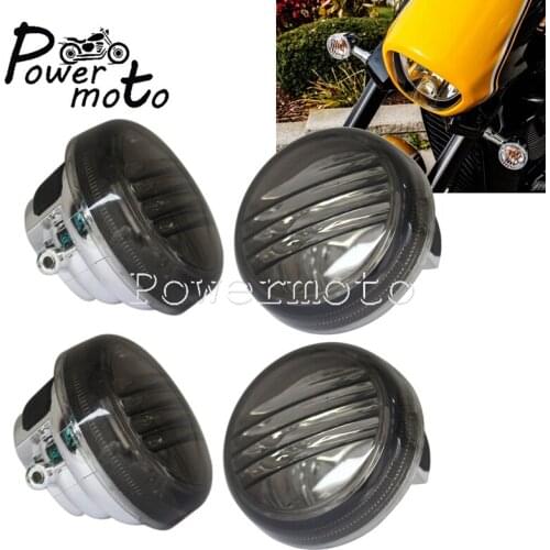 Smoke/Clear 4pcs Turn Signal Lense Replacement Front & Rear Indicator Lens Cover for Suzuki Boulevard M109R C109R C1800R M50 C90