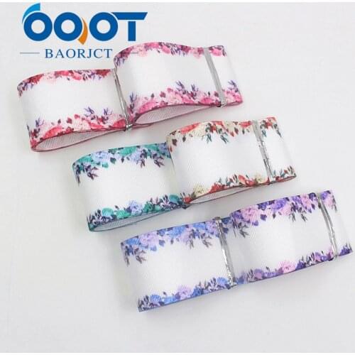 OOOT BAORJCT I-19625-1439,38mm or25mm,10yards Flower Thermal Transfer Printed grosgrain Ribbons,Wedding Decoration DIY Materials