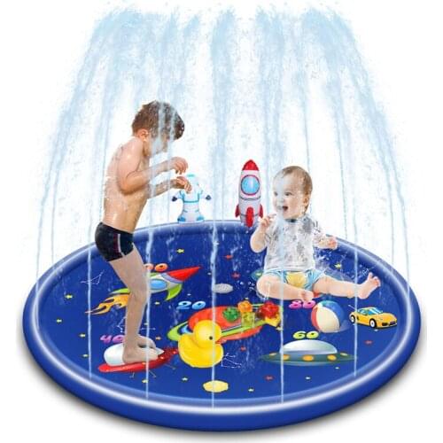 [HHT] 110cm 160cm Summer Kids Toys Inflatable Water Cushion Childrens Water Spray Mat Watering Pad Fountain Bath