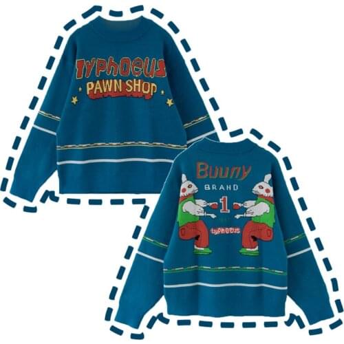 Toys Shop Cute Womens Knitted Sweater Lake Blue Pullovers Long Sleeve Fall,Winter Sweaters Cute Girls