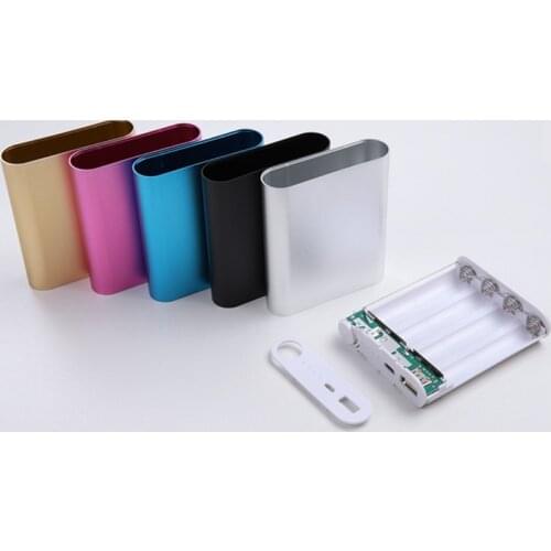 5 Colors Metal Power Bank DIY Kit Storage Case Box Free Welding Suit 4X 18650 Battery 5V 2.1A USB External Charger Smart Phone