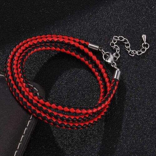 Fashion Mixed Color Braided Leather Multilayer Rope Bracelet Women Jewelry Lobster Clasp Ajustable Bracelets Gifts