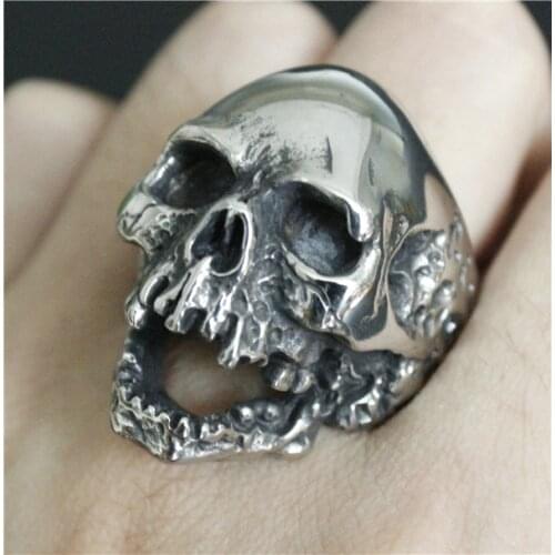 2017 Mens Walking Evil Skull Ring 316L Stainless Steel Men Boys Fashion Cool Man Biker Ring