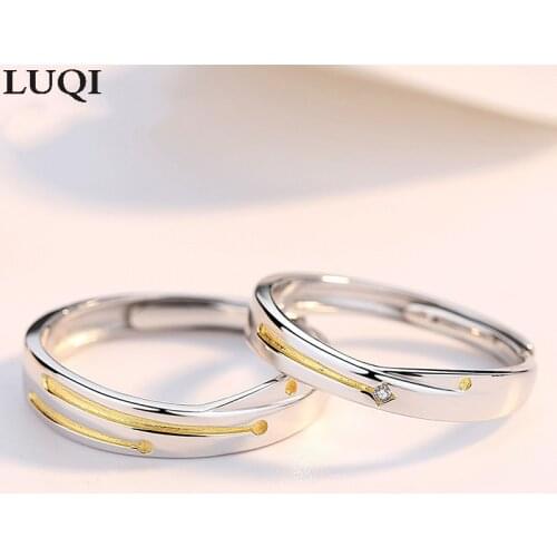 S925 silver plated platinum romantic planet men and women couple ring opening adjustable J67
