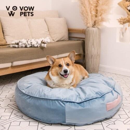 Short Legs Captain New Cool Summer Ice Silk Nest Cool Dog Kennel Puffs Velvet Kennel Round Dog VOW Pets 2021 New