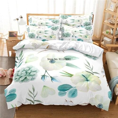 Fresh and Elegant Flowers Bedding Set Duvet Cover Set 3d Bedding Digital Printing Bed Linen Queen Size Bedding Fashion Design