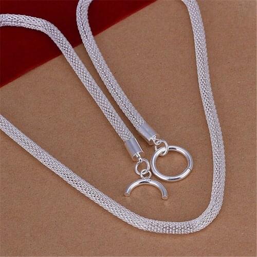 Wholesale high quality charm chain , silver color women men Necklace Fashion Jewelry wedding party gift lady N087