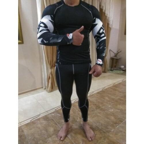 PADEGAO Running Sets Mens Sports Suits Compression Tights Fitness Workout Sportswear Basketball Jogging Suits Gym Clothes