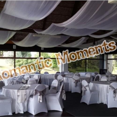 10 pieces Ceiling Drape Canopy Drapery for decoration color mixture white and fuchsia Roof decoration 0.7m*14m per piece