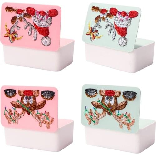 Christmas 5D DIY Diamond Painting Tissue Box Home Decoration Diamond Painting Paper Case Special Shaped Drill Storage Box Gift