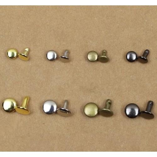 Spike Leather 100set Special Offer 2018 New Metal Nail Textile Accessories Circular Rivet 8*8mm 6*6mm Double Silver Bronze