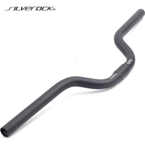 SILVEROCK Carbon M Type Handlebar Mid Rise Bar 25.4mm x 600mm for Brompton 3Sixty Pikes JAVA Fnhon Folding Bike Bicycle