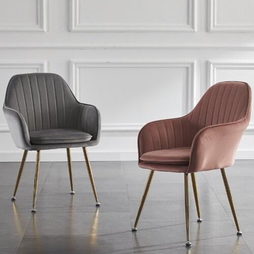 Scandinavian Ins Simple Iron Leisure Home Dining Chair Light Luxury Wind Beauty Net Red Chair Backrest Make-up Nail Chair