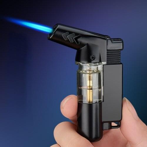 Straight Into The Small Spray Gun Windproof Inflatable Lighter Cigar High Temperature Welding Torch Moxibustion Burning Incense