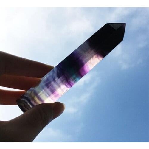 High quality natural wedding souvenirs guests gemstone wand tower folk crafts rainbow fluorite spirit quartz crystal point