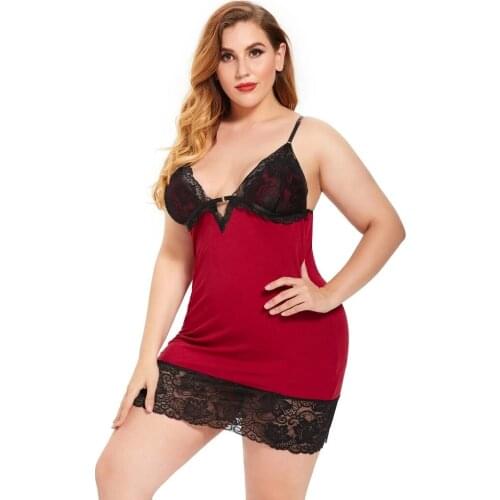 Ladies European Aand American Sexy Suspender Skirt Lace Dress DeepV-Neck Mesh-Wrapped Summer Sleeping Embroidered Hem Long Skirt