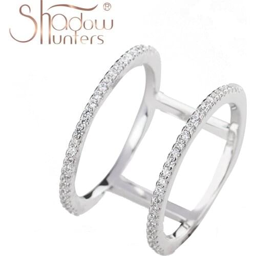 SHADOWHUNTERS Argent 925 Sterling Silver Round Crystal Rings For Women Wedding Rings Women Gift Fashion Silver 925 Jewelry