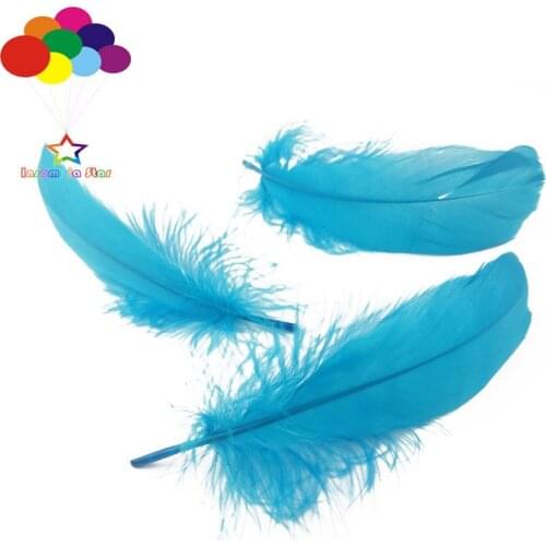 100 Pcs lake blue Goose Feathers Dyed 15-20 Cm/6-8 Inch Diy Stage Props Decor Headress Carnival Costume crafts