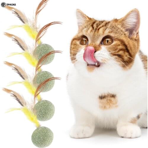 4pcs/set Catnip Ball Set Cat Treat Toys Snack Self-Adhesive Teething Molar Catnip Ball Ball Rotated Wall For Cats Mount Toy