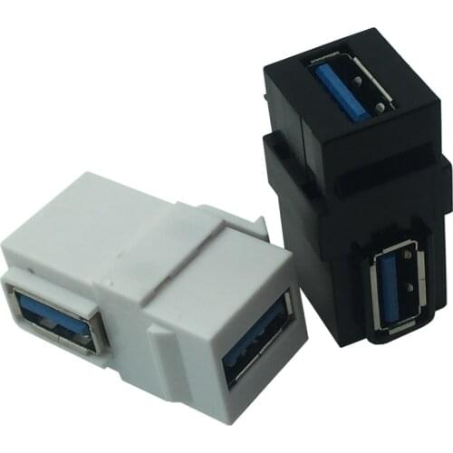 5pcs 90 Degree Right Angled USB 3.0 A Female to A Female Extension Keystone Jack Coupler Adapter for Wall Plate Panel USB Cable