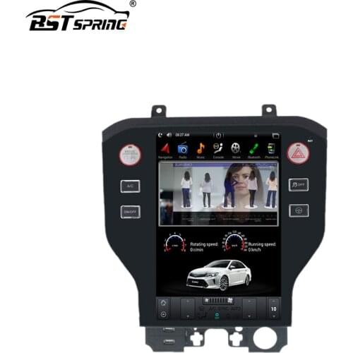 Bosstar Android car gps navigation system radio tesla model car stereo for Ford Mustang PLus 2013-2018 car audio system