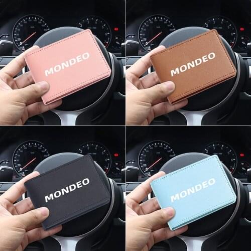 Car Accessories PU Leather Card Business Card Holder Men/Women Credit Driving Card Bag ID Passport Wallet for Ford Mondeo